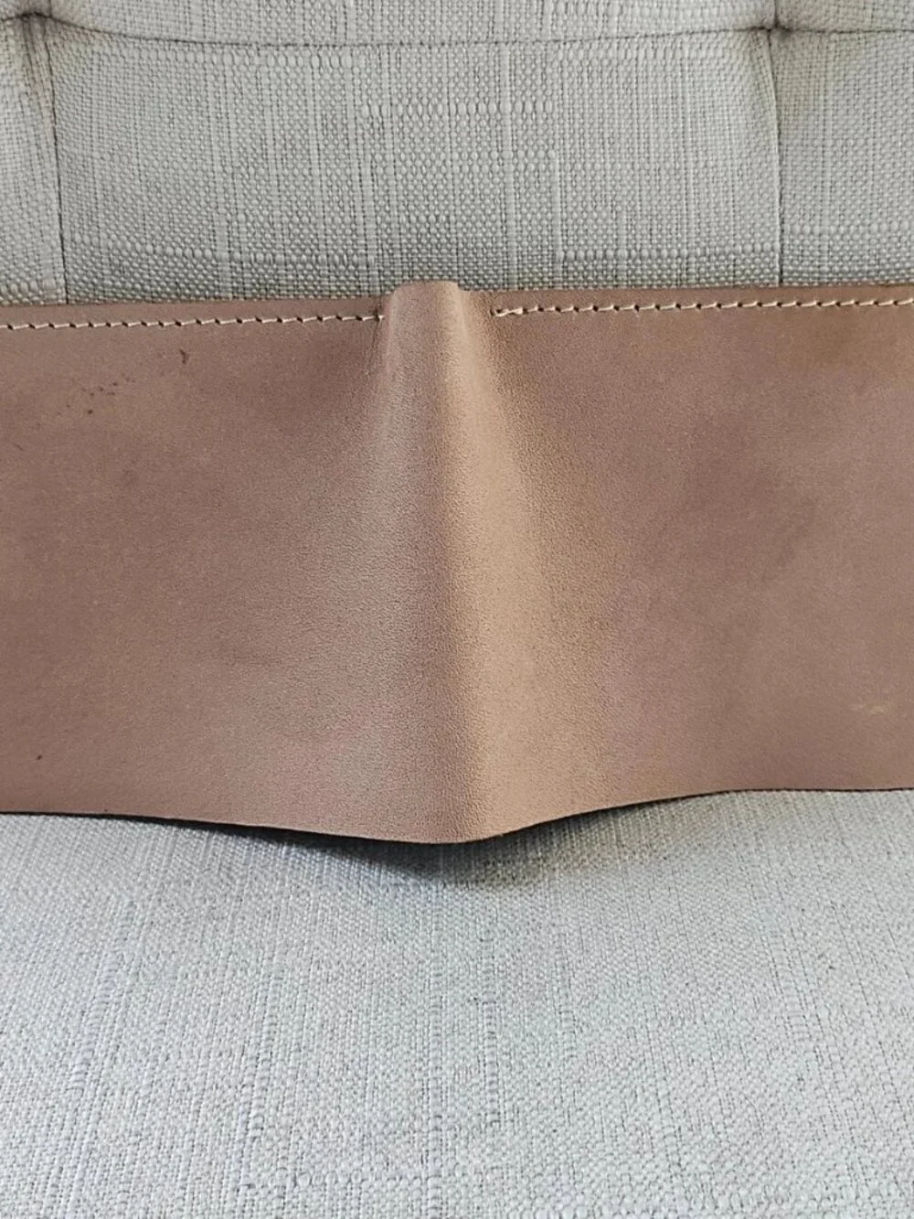 All Leather Billfold Tan Genuine Leather Card Holder Bifold Wallet Handm